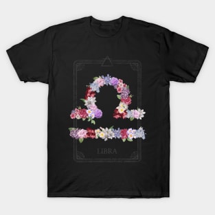 Floral Zodiac Sign: Libra T-Shirt